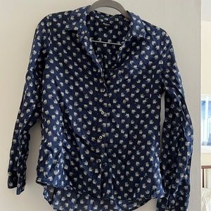 Button down madewell shirt (elephant print) - size: M